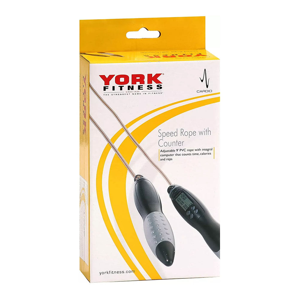 Σχοινάκι Γυμναστικής με Μετρητή York Fitness PVC Speed Rope With Counter